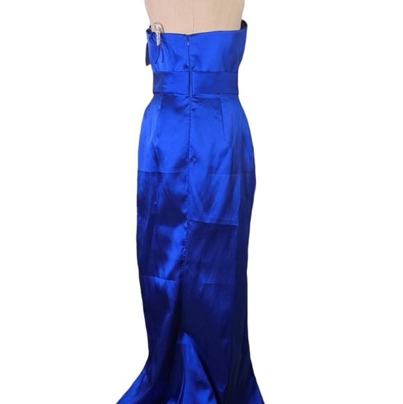 Eleni Elias Satin  Gown With Embellishments, Sz 8 , NWT - Picture 4 of 7